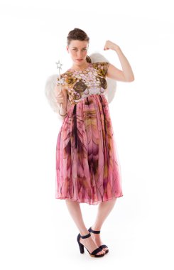 Güçlü model kol curl ile