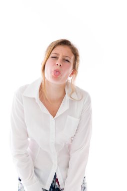 Dil yapışkanlık dışarı modeli