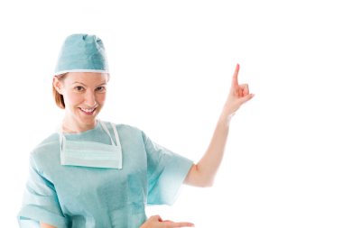 Kameraya bakarak ve işaret model