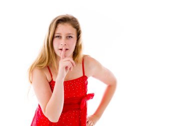 dudaklarında parmak ile model