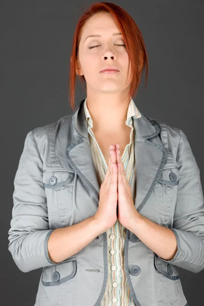 Model praying and wishing — Stock Photo, Image