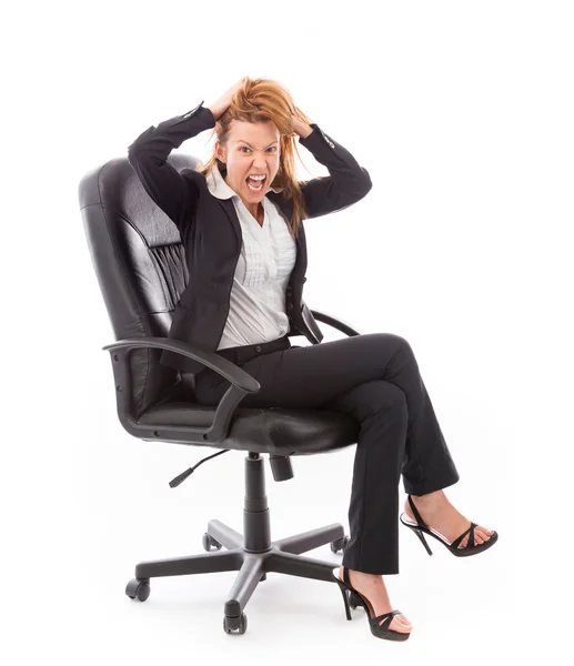 Modello stressato tirando i capelli — Foto Stock