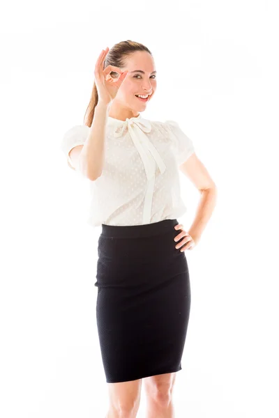 Modello gesturing ok segno — Foto Stock