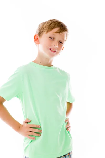 Boy confident with hands on hips — Stock Photo, Image