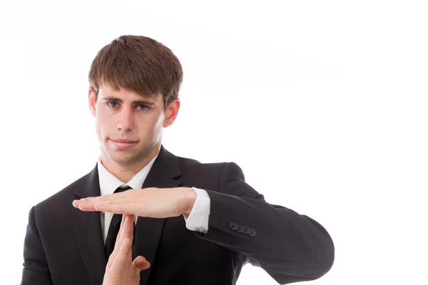 Model gesturing break sign — Stock Photo, Image