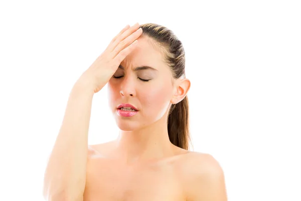 Model confused headache — Stock Photo, Image