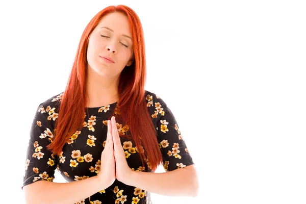 Model praying and wishing — Stock Photo, Image