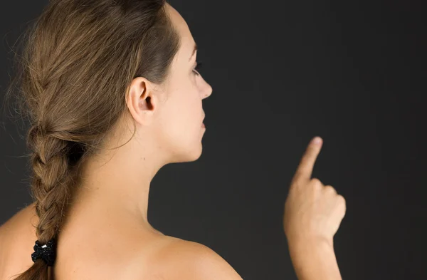 Model back pointing — Stock Photo, Image