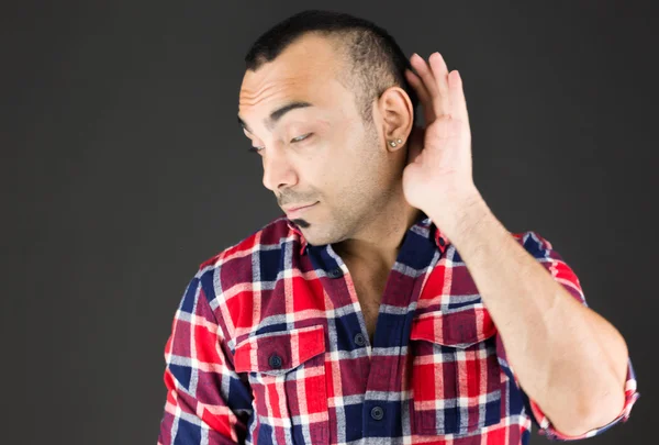 Model listening paying attention — Stock Photo, Image