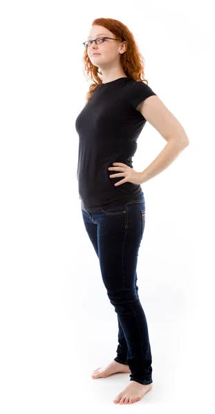 Confident Model with hands on hips — Stock Photo, Image