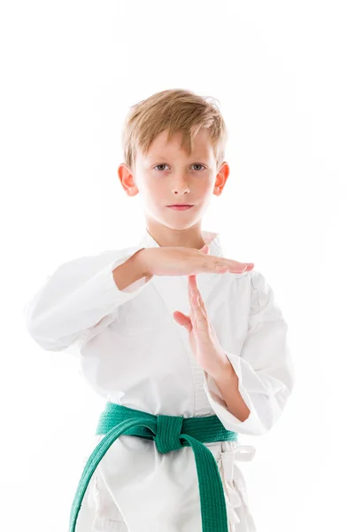 Boy gesturing break sign — Stock Photo, Image