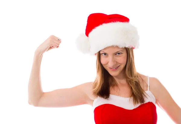 Strong model  with arm curl — Stock Photo, Image