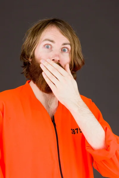 Shocked Model covering his mouth — Stock Photo, Image