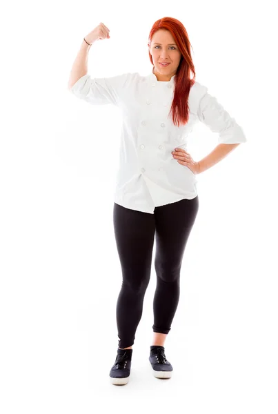 Strong model with arm curl — Stock Photo, Image