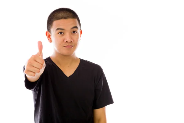 Model gesturing  thumb up — Stock Photo, Image