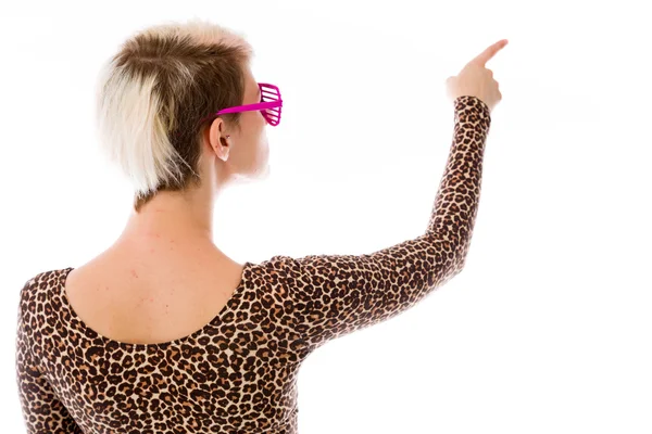 Model back pointing — Stock Photo, Image