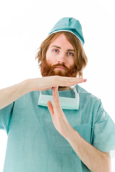 Model gesturing break sign — Stock Photo, Image