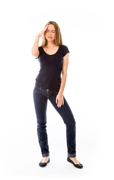 Model with confused headache — Stock Photo, Image