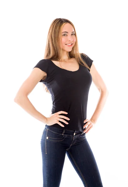 Model pround confident with hands on hips — Stock Photo, Image