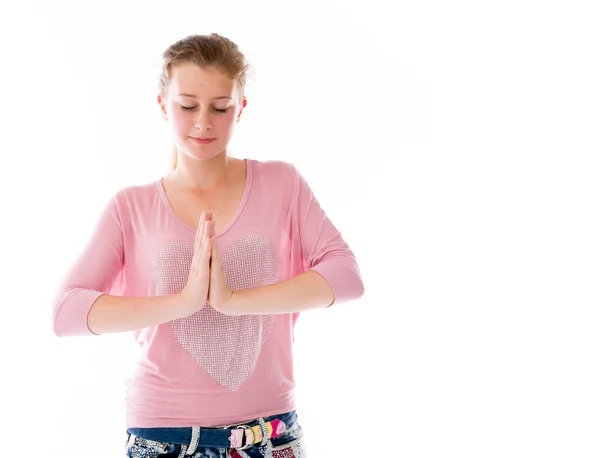 Model praying — Stock Photo, Image