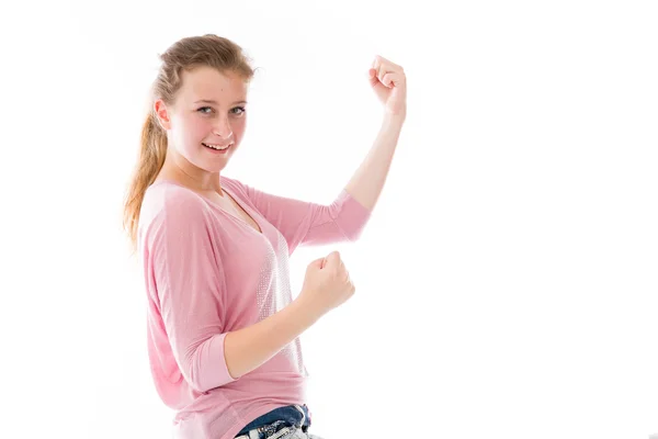 Model is confident in victory — Stock Photo, Image
