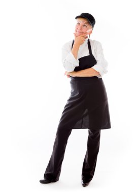 Çene üzerinde el ile modeli düşünme