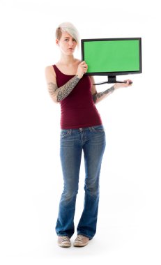 Kadın holding boş ekran