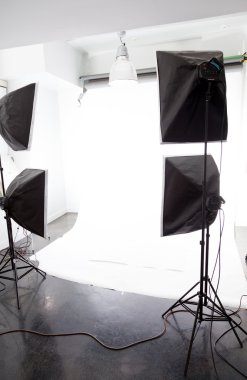 boş fotoğraf video stüdyo ışıkları