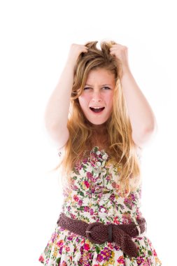 Model çekerek ve stresli saçlar