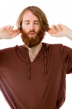 parmak ile kulakları tıkalı modeli