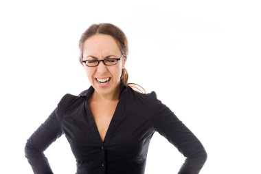 İşkadını öfkeli çığlık