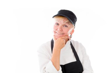 Çene üzerinde el ile modeli düşünme