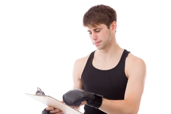 Modelo de escritura en tablero de puntuación en blanco — Foto de Stock