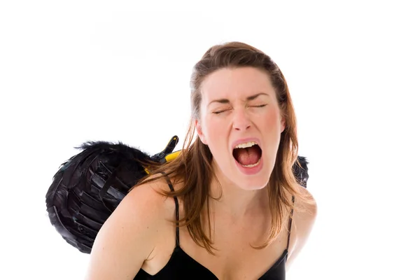 Model furious screaming — Stock Photo, Image