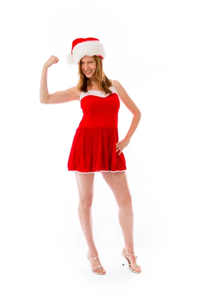 Strong model  with arm curl — Stock Photo, Image