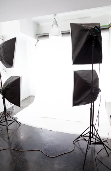 Empty photo video studio lights — Stock Photo, Image