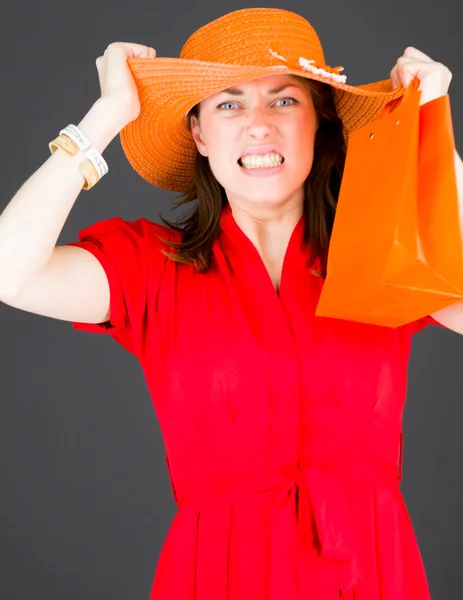 Model stressed and  pulling hairs — Stock Photo, Image