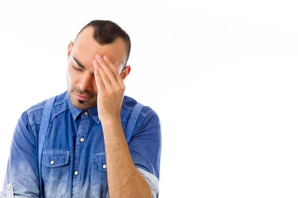 Model with confused headache — Stock Photo, Image