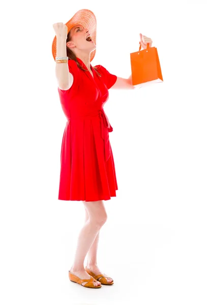 Model  screaming with fists up — Stock Photo, Image