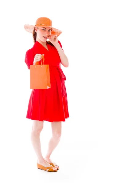 Nervous model biting finger nails — Stock Photo, Image