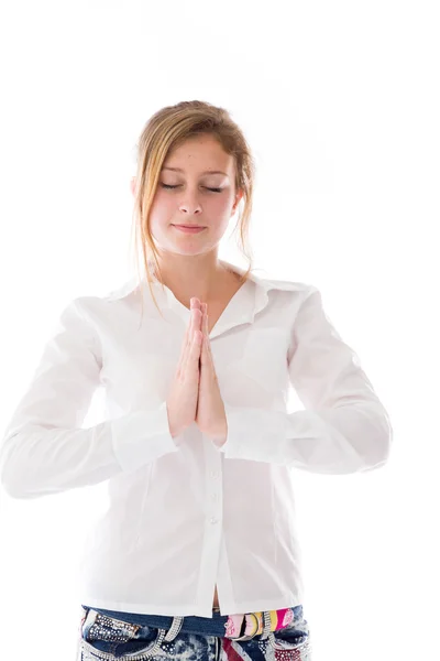 Model praying — Stock Photo, Image