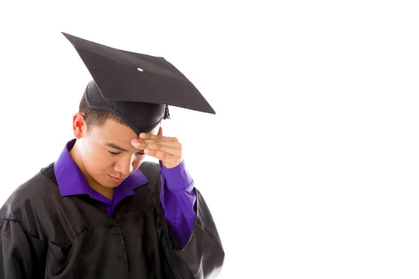 Model ashamed hiding face in hand — Stock Photo, Image