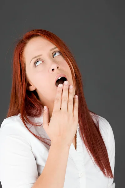 Tired Model yawning — Stock Photo, Image