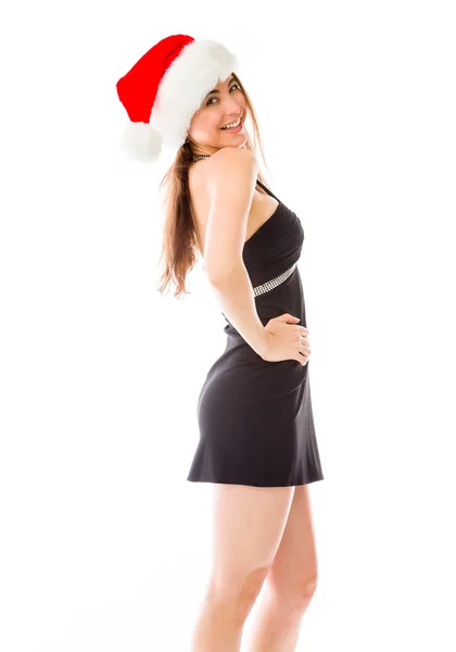 Modelo en sombrero de Navidad —  Fotos de Stock