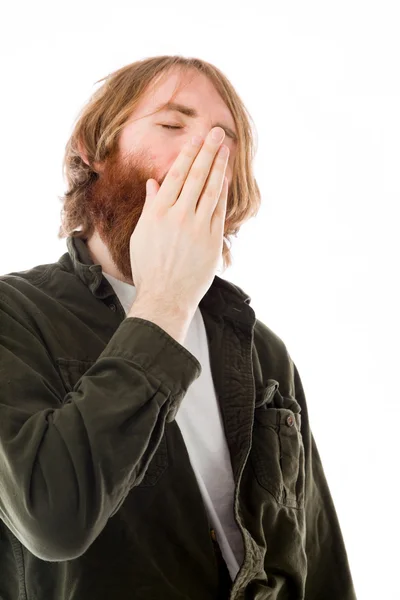 Tired Model bored and yawning — Stock Photo, Image