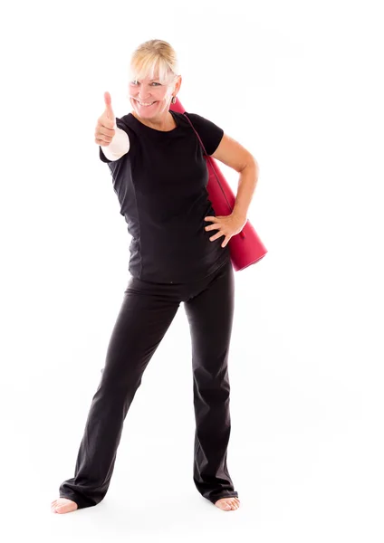 Model with thumb up sign — Stock Photo, Image