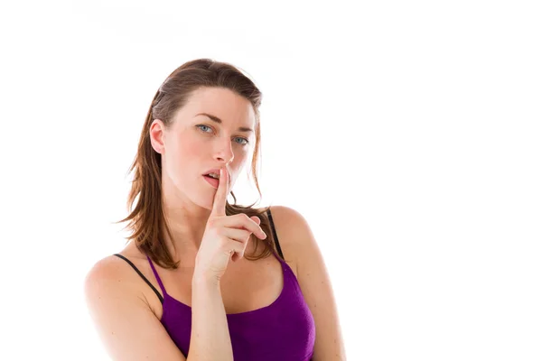 Model with finger on lips — Stock Photo, Image