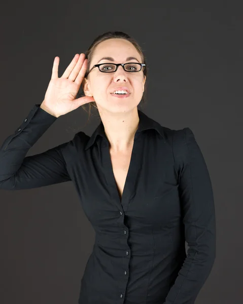 Businesswoman listening paying attention — Stock Photo, Image