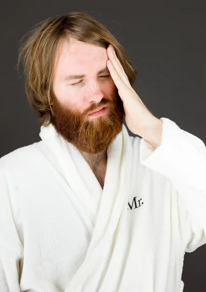 Model with confused headache — Stock Photo, Image