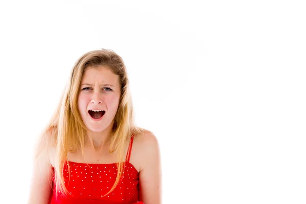 Model furious screaming — Stock Photo, Image